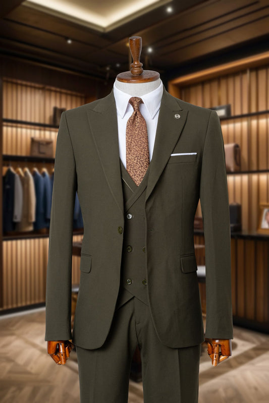 Yelekli Takım Elbise SlimFit Yeşil MS52H9