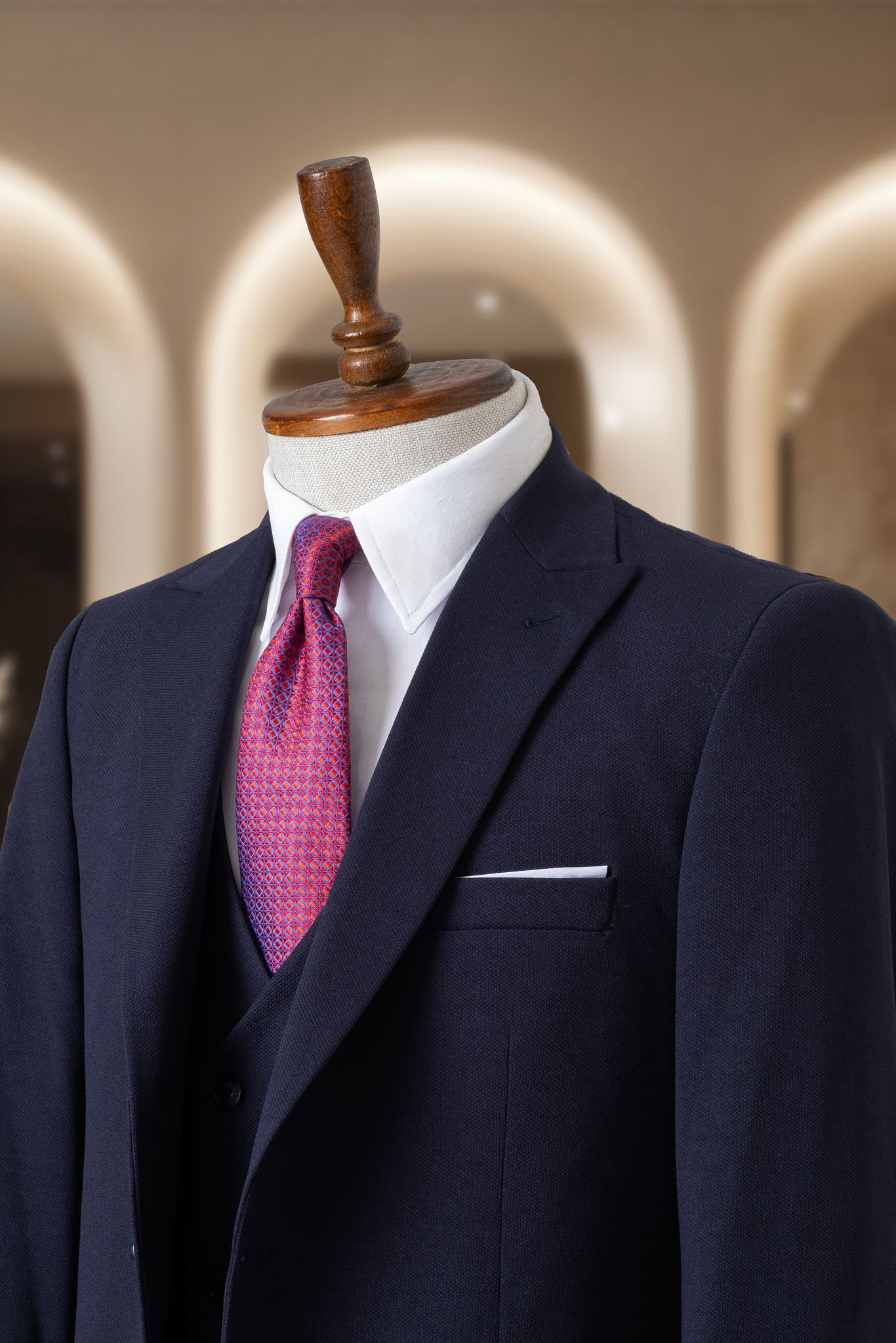 Yelekli Takım Elbise SlimFit Lacivert MS48H9