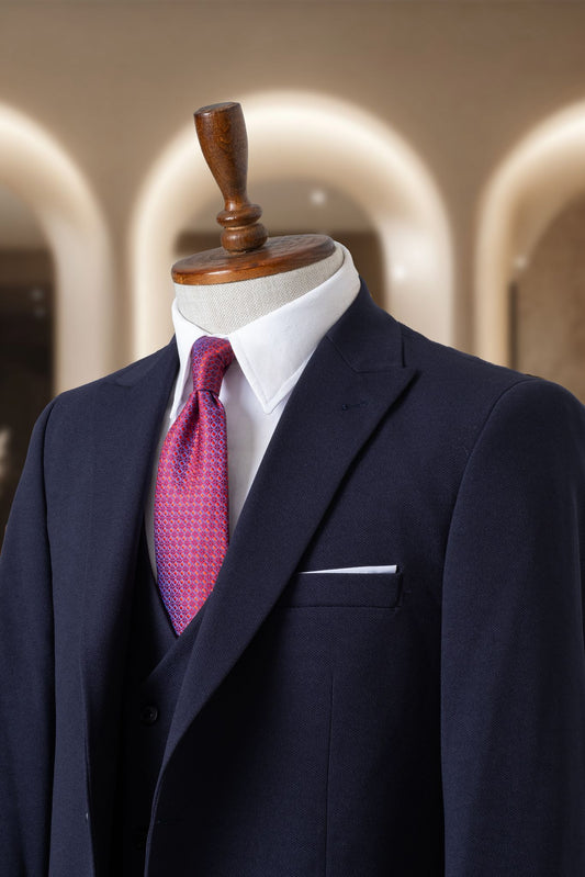 Yelekli Takım Elbise SlimFit Lacivert MS48H9