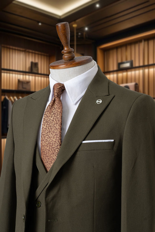 Yelekli Takım Elbise SlimFit Yeşil MS52H9