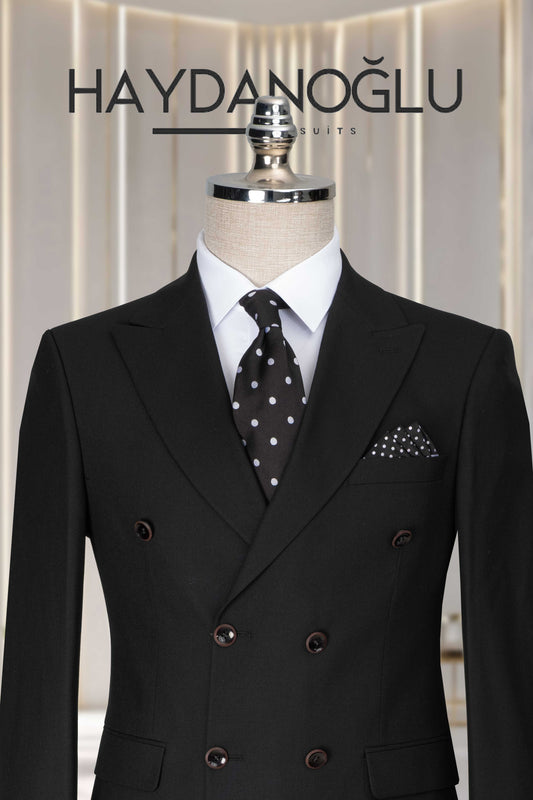 Kruvaze Takım Elbise SlimFit Lacivert MS38H9