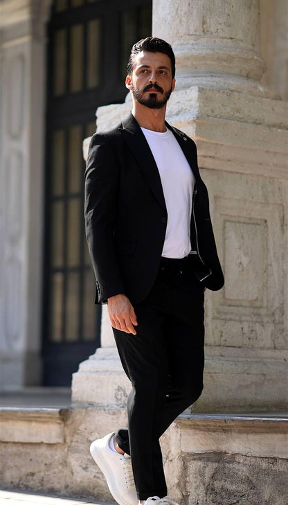 Siyah Jogger Takım Elbise MS63H9