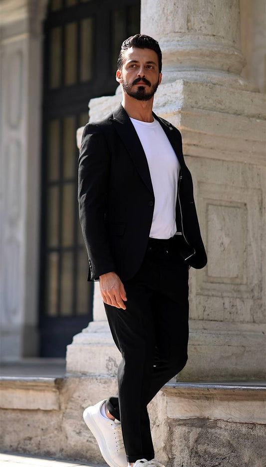 Siyah Jogger Takım Elbise MS63H9