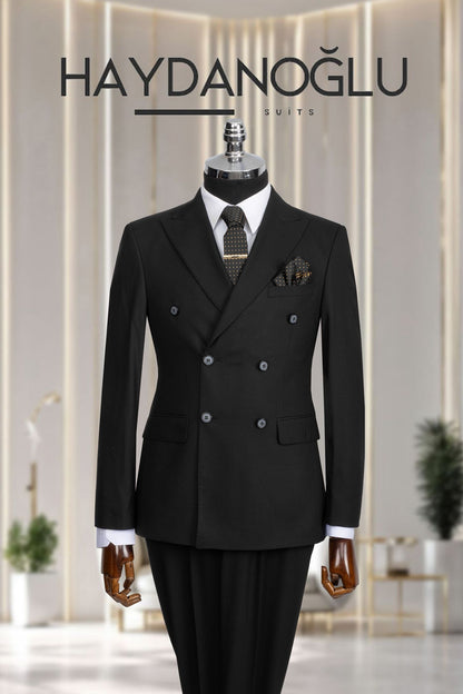 Kruvaze Takım Elbise SlimFit Siyah MS37H9
